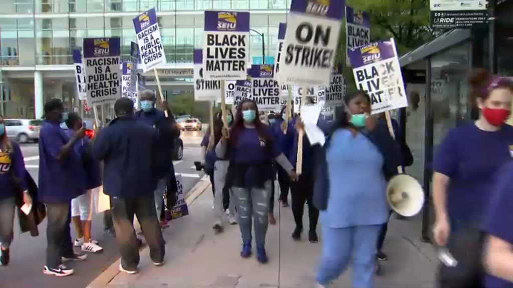 [NBC Chicago] UIC Healthcare Workers Join Nurses on Picket Line During Strike